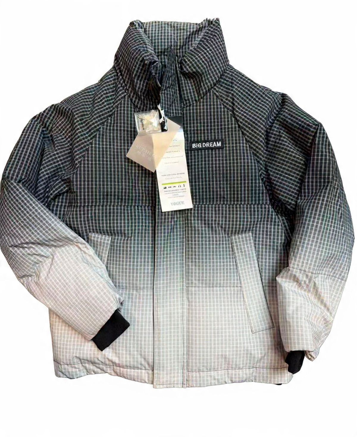Ombre Plaid Bomber Jacket