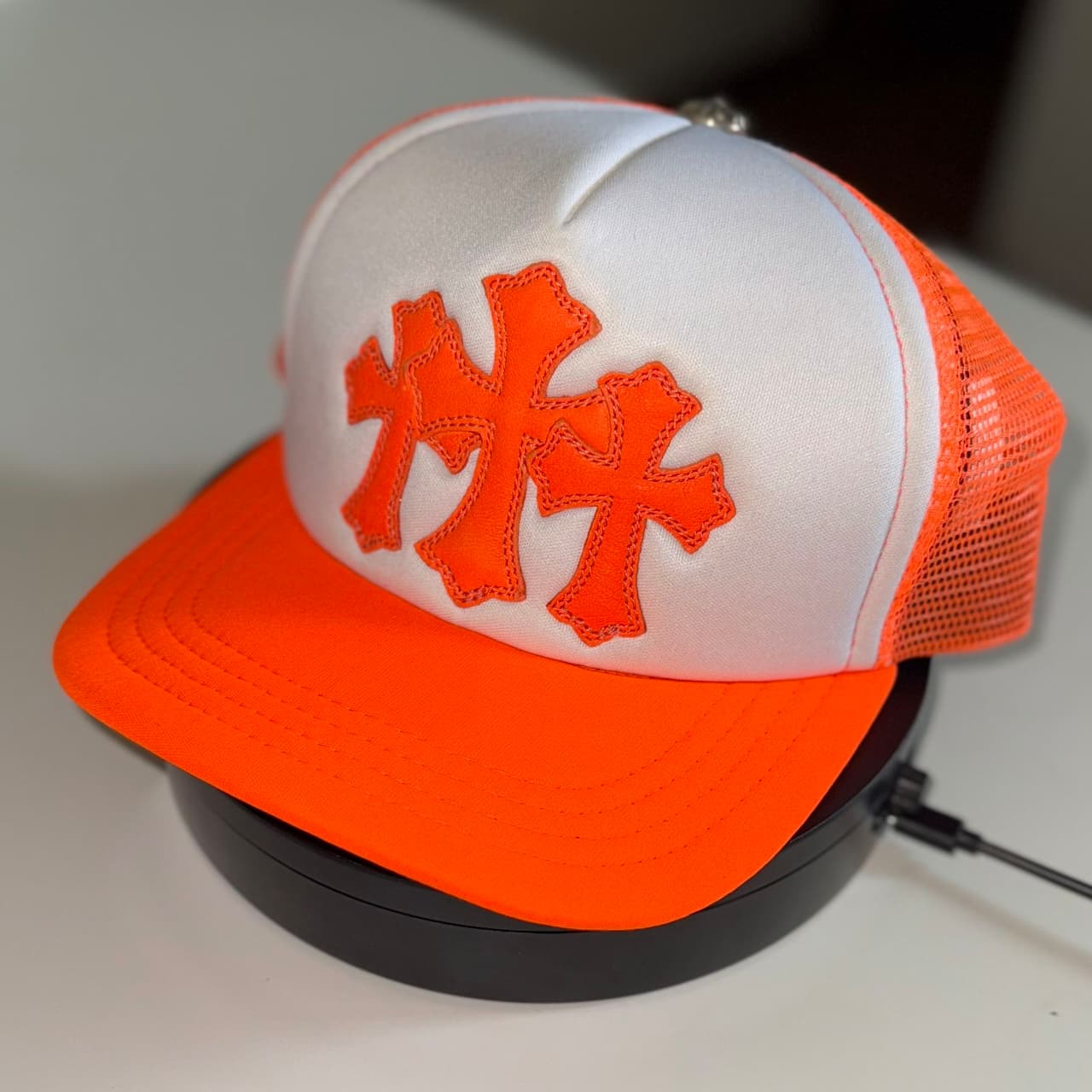 Chrome heart fitted caps