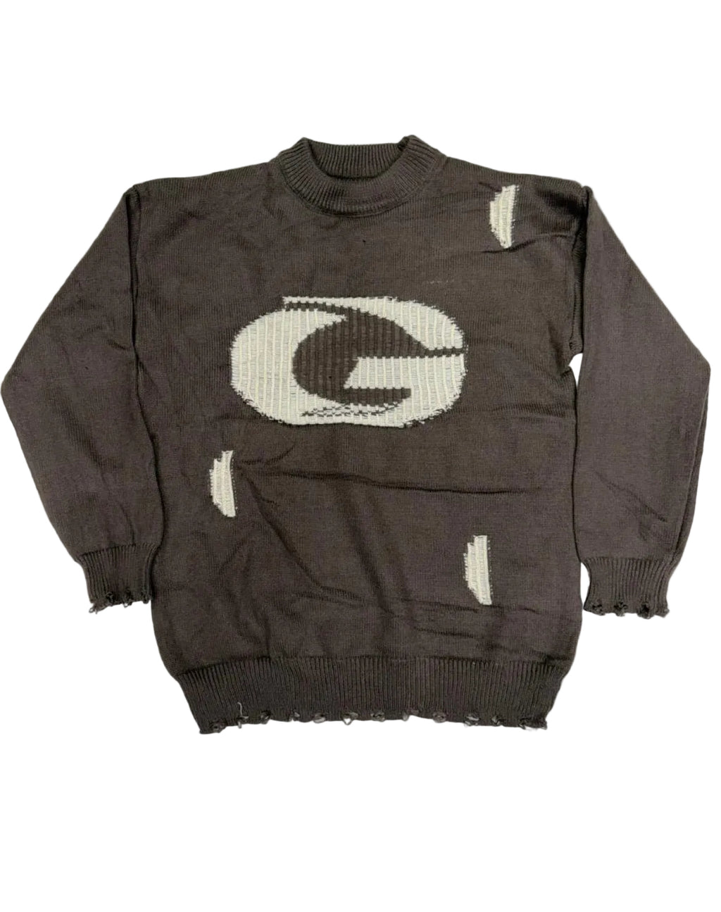 Ivory G distressed knit
