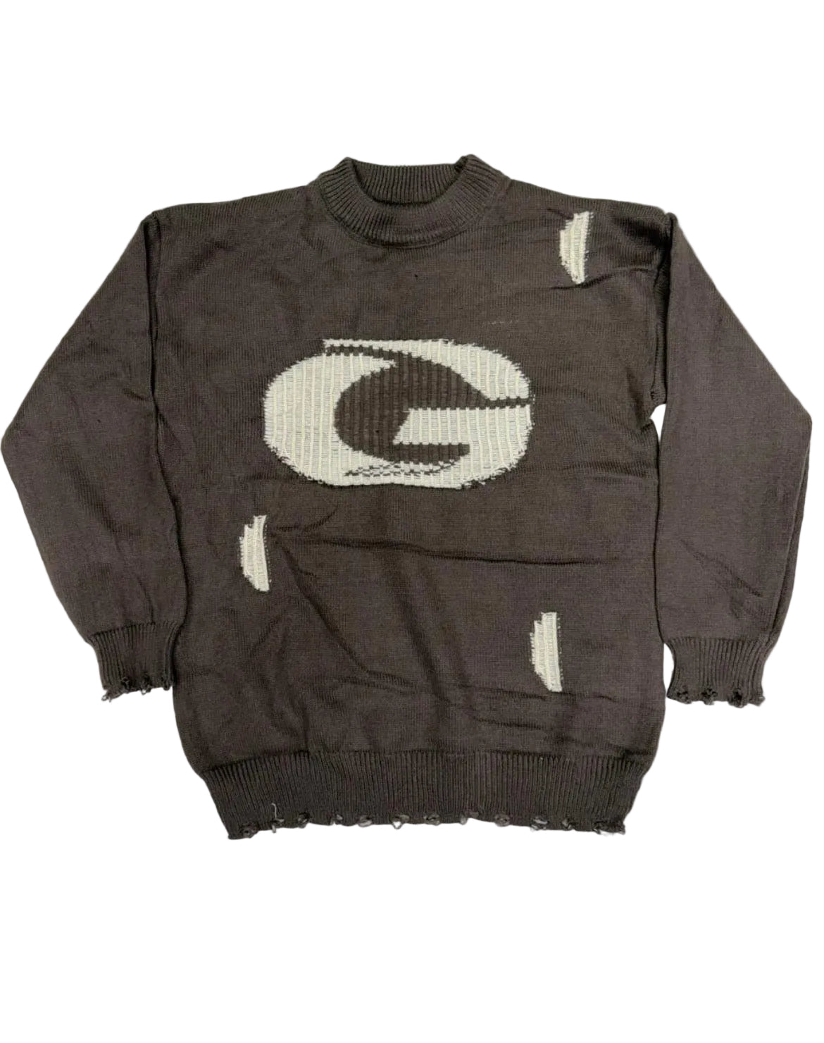 Ivory G distressed knit