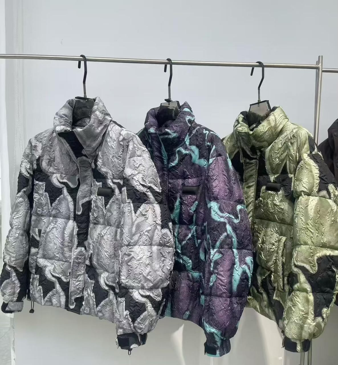 Metallic Camo Bomber Jacket
