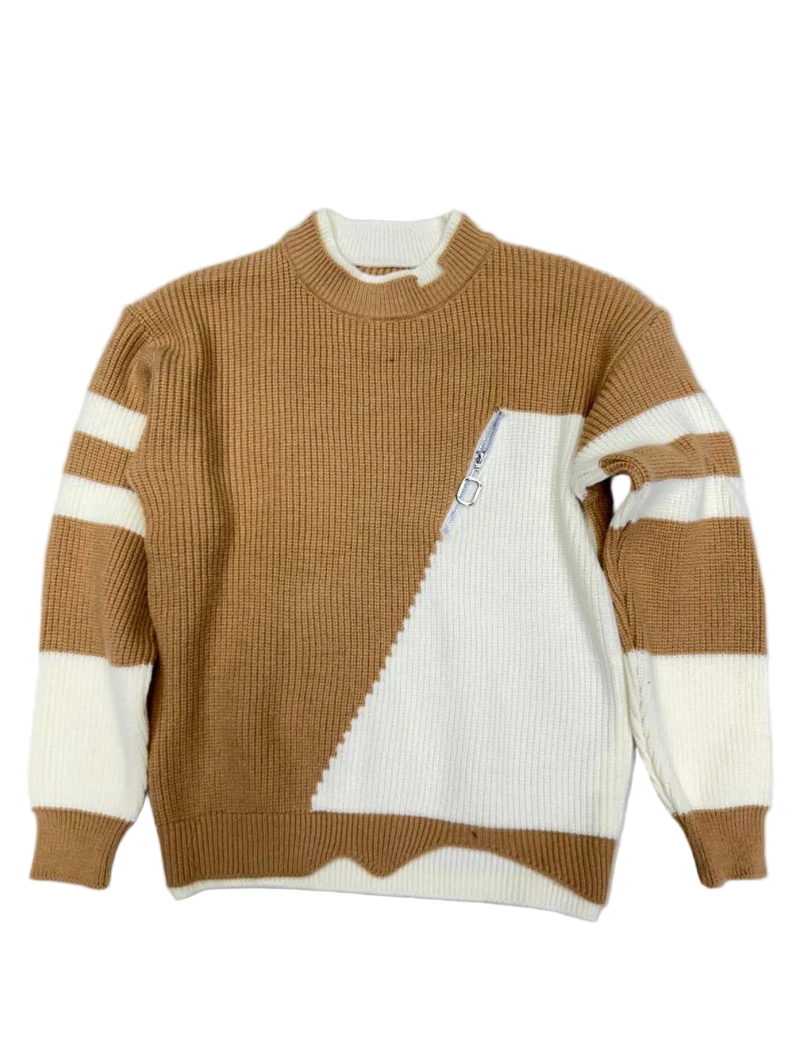 Contrast panel sweater