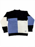 Tri-tone patch sweater