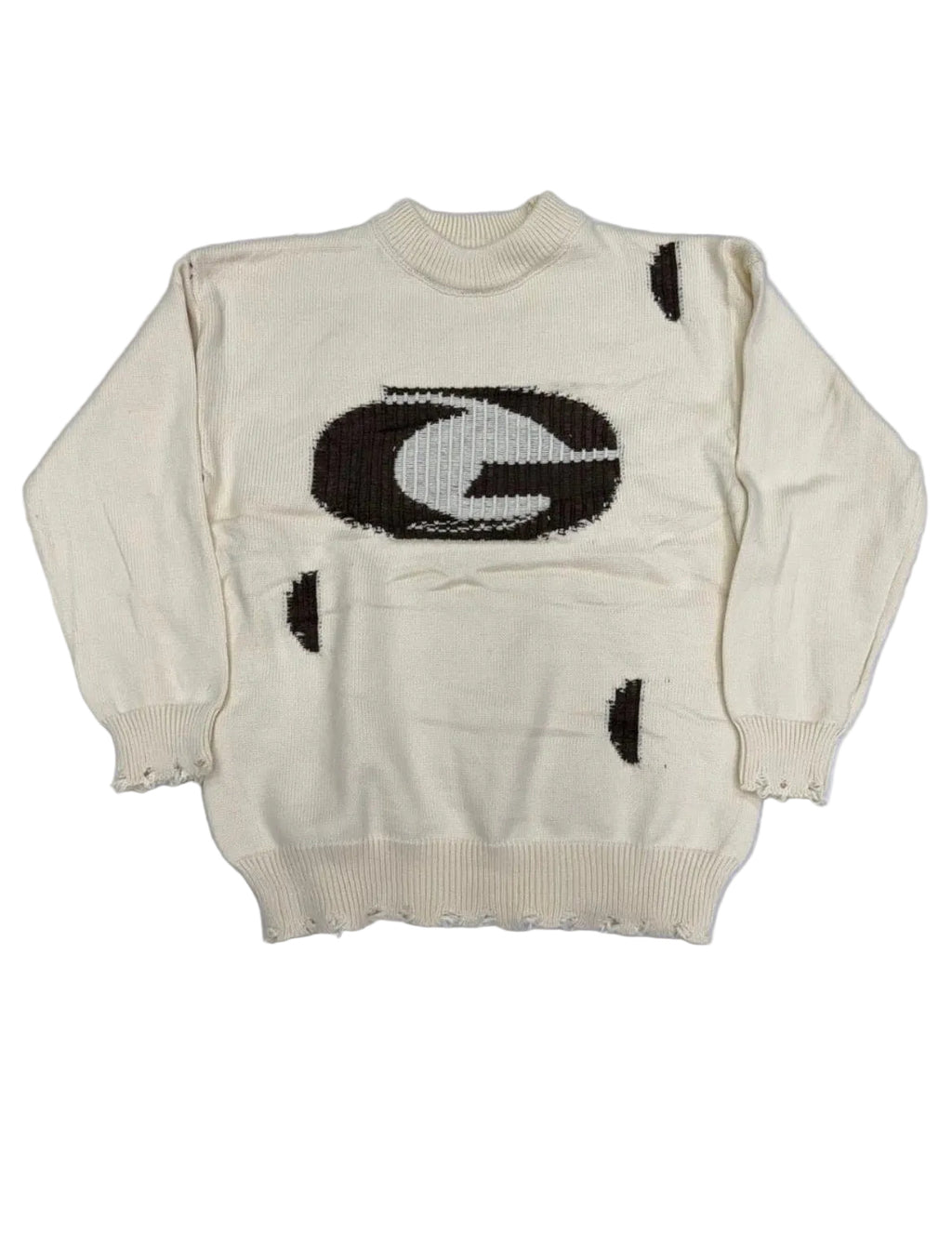 Ivory G distressed knit