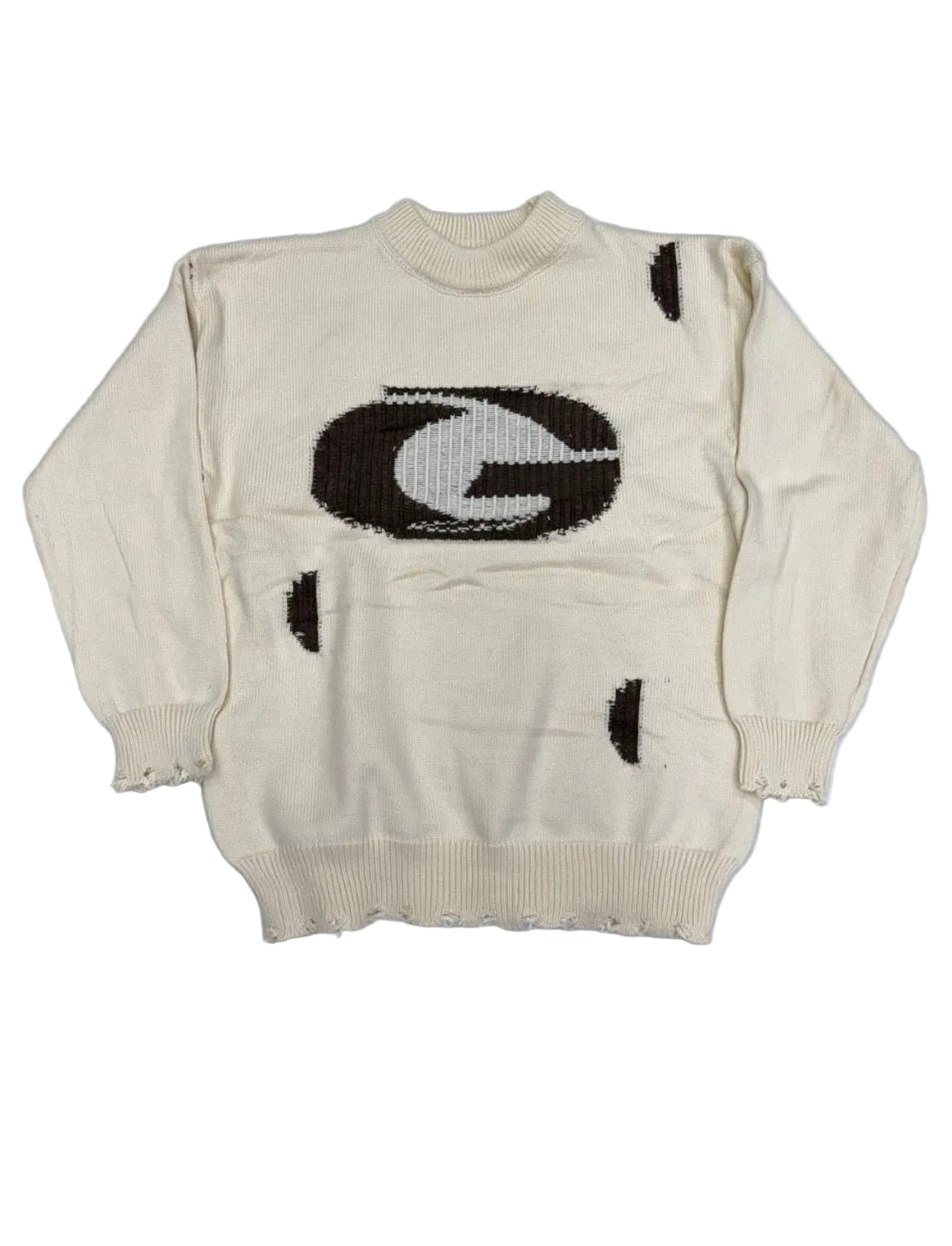 Ivory G distressed knit